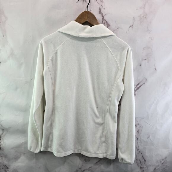 Columbia Pullover Womens Small White Quarter Zip Fleece Sweater Mid Layer - Picture 5 of 12